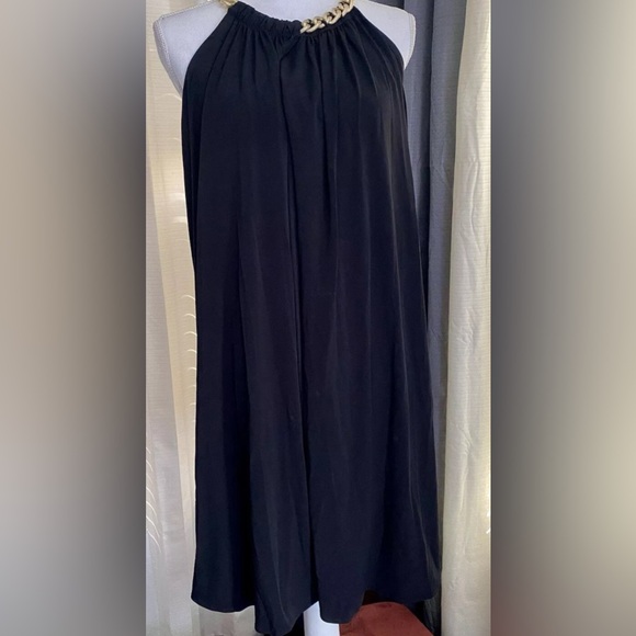 Jessica Simpson Black Shift Dress w/Gold Curb Chain Women’s Sz:14 NWT - Picture 3 of 13